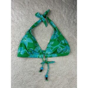 Old Navy Women's Green Floral Halter‎ Bikini Top Swim Beach Summer Size S